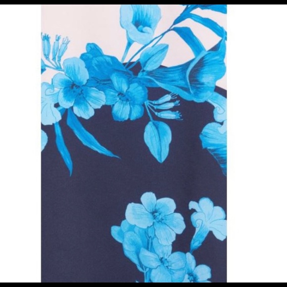 TED BAKER Pink Blue Floral Asymmetrical Midi Skirt - Picture 8 of 11